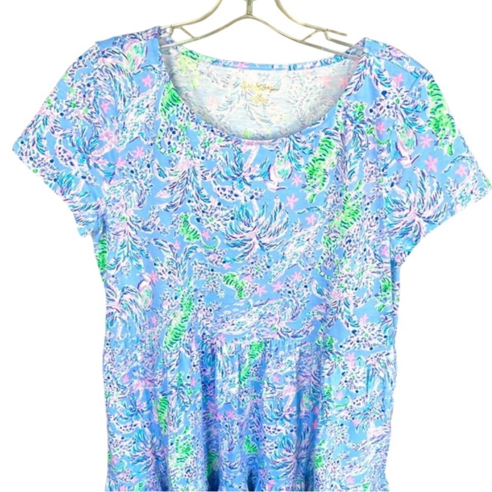 Lilly Pulitzer Blue and Green Floral Dress